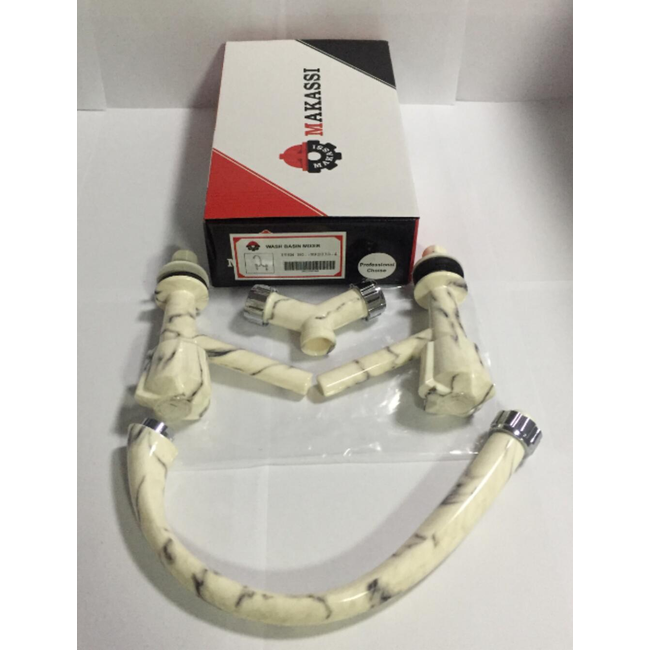 Makassi - - خلاط مغسلة عربي ثقبين عضم مرخم - MKS038-4WHITE - Salameh Tools Lebanon